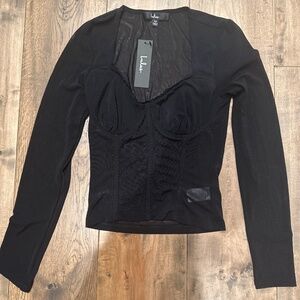 Lulus Mesh Bodice Top